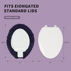 Microfiber Elongated Toilet Seat Cover 19.5"x 15" Machine Washable (Dark Purple / Elongated)