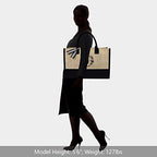 Initial Jute Canvas Tote Bag (Black & Brown / Wreath O)