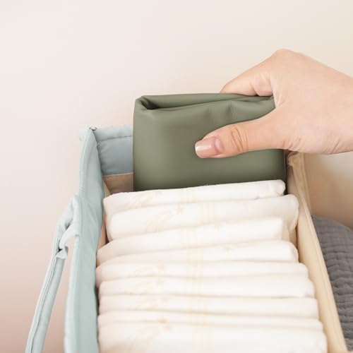 Faux Leather Waterproof Baby Changing Mat 2 Pack (Fog Green,Beige / Regular)