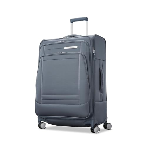 UpLIFT Lightweight Medium Checked Softside Luggage with Spinner Wheels (Medium Checked / Elemental Blue)