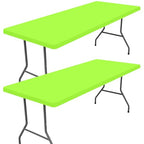 2 Pack Rectangle Spandex Fitted Table Cloth (Lime Green / 60" x 30" (Rectangular))