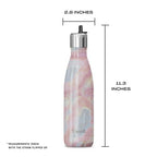 Stainless Steel Water Bottle with Flip Straw Cap (Geode Rose / 17 Ounces)