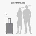 Suitcase with Wheels 24 Inch (Black / Checked-Medium 24 Inch)