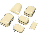 Compression Packing Cubes for Travel (Vanilla Cream / 6PCS)