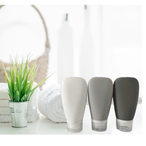 Travel Bottles for Toiletries (Black-Gray-White)