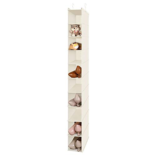 10 Shelf Hanging Shoe Shelf Organizer for Closet Beige (Beige / 1-Pack)