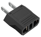 European to US Plug Adapter (1 Pack | Black)