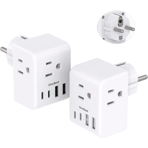 2 Pack Germany France Travel Plug Adapter