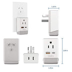 Australia China New Zealand Power Plug Adapter 2 Pack (Off White)