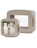 Clear Makeup Bag with Zipper (Stone / Mini & Medium)