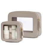 Clear Makeup Bag with Zipper (Stone / Mini & Medium)