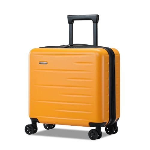 Expandable 16 Inch Carry On Luggage Airline Approved Small Suitcase (Orange / 16 Inch EXT)