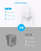 2 Pack US to Japan Plug Adapter