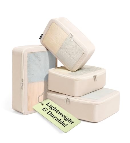 TSA Friendly Packing Cubes for Carry On (3. Sand / 4 Pack (Standard))