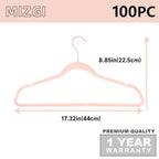 Blush Pink Velvet Hangers 100 Pack Non Slip Heavy Duty Rose Gold Hook (Blush Pink/Rose Gold / 100-Pack)