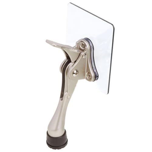 1 Stopper 4 in Satin Nickel No Drill Adhesive Door Stopper for Dorm (Satin Nickel / 4 INCH X 1 PACK)