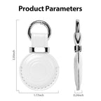 1 Pack Genuine Leather Handcrafted for Airtag Holder Keychain (B6-White)