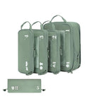 5 Set Compression Packing Cubes for Suitcases Organiser Bags Set Travel Essentials with Shoe Bags for Travel Tear (5 Set Compression Packing Cubes / All Green-Compress)
