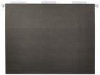 Hanging File Folders with Adjustable Tabs for Document Organization (Black / Letter)