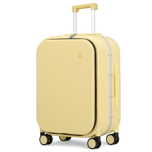 Luggage Suitcase with Spinner Wheels (Lark Yellow / 24-inch)