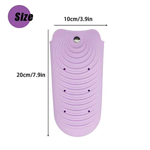 Heat Insulating Silicone Mat Pouch for Hair Styling Tools (Purple)