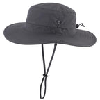 Men's Cowboy Sun Hat Wide Brim Fishing Hiking Camping Gardening Hat UV Protection Outdoor Summer Sun Hat Dark Grey (Large / Dark Grey)