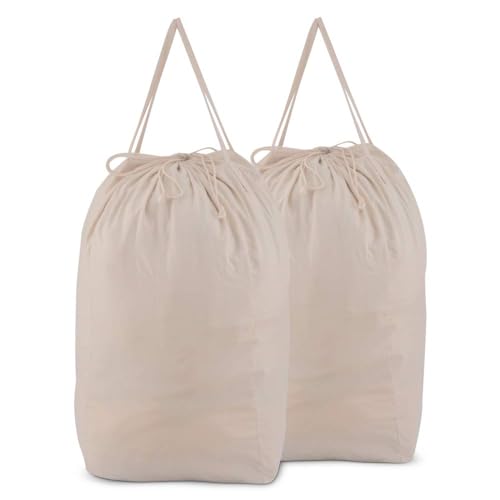 Washable Laundry Bags with Handles (Beige)