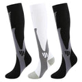 Women Compression Socks 3Pcs (XL/XXL / 01 Black | Black | White)