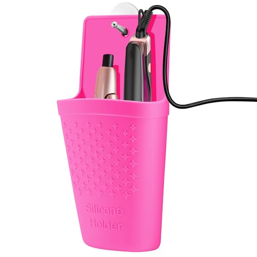 2 Pack Heat Resistant Silicone Hair Iron Mat and Pouch (2 Pack / Hot Pink)