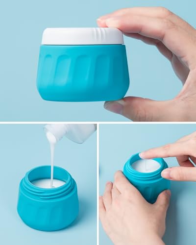 Travel Size Toiletries 8 Pack (3oz bottle 3oz jar / Blue)