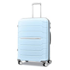 Freeform 24 Inch Medium Luggage with Dual 360° Spinner Wheels (Checked-Medium Spinner / Sky Blue)