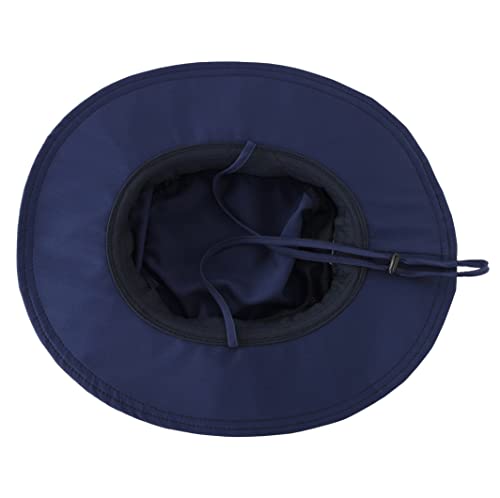 Womens Outdoor Mesh Boonie Sun Hat Summer Wide Brim UV Protection Fishing Hat Safari Cap Navy Blue (Large / Navy Blue)