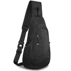 Small Sling Bag Lightweight Crossbody Bag for Women Men Hiking Backpack Travel Shoulder Bag Chest Daypack for Gym Work Outdoor Sports Black Black (Black/Black)