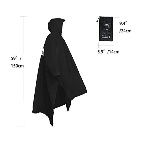 Rain Ponchos for Adults (Large Tall / Navy Blue)