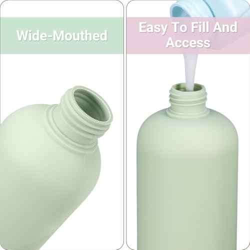 Plastic Leak Proof Travel Bottles for Toiletries (Blue+Pink+Green / 8.8 oz)