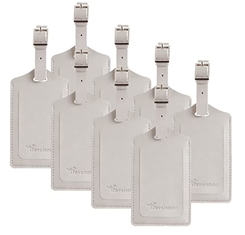 8 Pack Luggage Tags for Suitcases Airplane Travel Essentials (Light Grey)