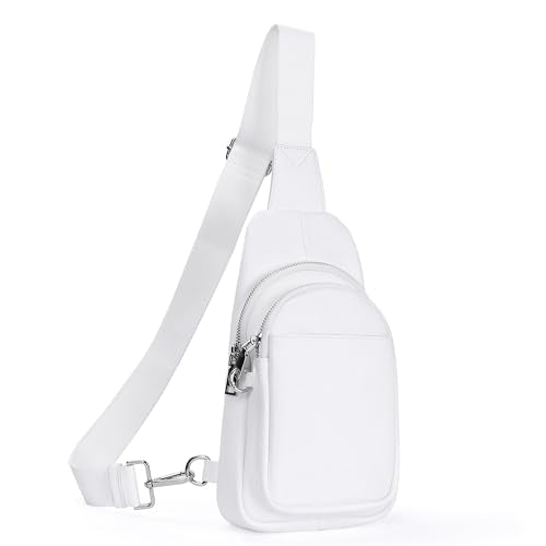 Genuine Leather Small Crossbody Bags for Women Anti (White)