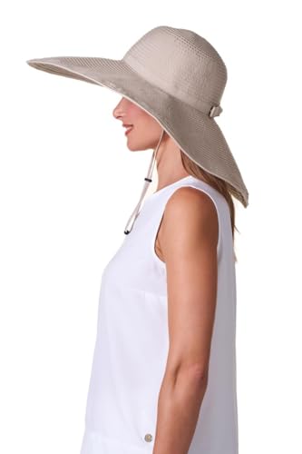 Women's Ultra Wide Sun Hat (One Size / Tan Convertible Roll & Snap)