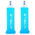 TPU Soft Flask Lightweight Portable Reusable Water Bottle (250ml/8.45oz-2 Pack-Light Blue)