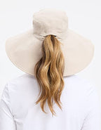 Women's Ultra Wide Cotton Linen Hat UPF 50+ (Large-X-Large / Light Natural)