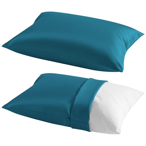 Toddler Pillows with Pillowcases Set (Slate Blue (Cotton) / 13x18 Inch (Pack of 2))