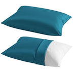 Toddler Pillows with Pillowcases Set (Slate Blue (Cotton) / 13x18 Inch (Pack of 2))