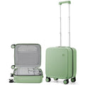 Underseat Carry on Luggage 16 Inch Hardshell PC Suitcase with Spinner Wheels TSA Lock for Travel (Avocado Green TSA2 / 16-inch)
