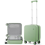 Underseat Carry on Luggage 16 Inch Hardshell PC Suitcase with Spinner Wheels TSA Lock for Travel (Avocado Green TSA2 / 16-inch)