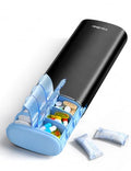 Metal 7 Day Travel Pill Organizer 2 Times a Day (Black / Standard Size)