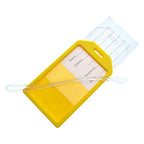 Bulk 50 Pack Premium Rigid Airline Luggage Tag Holders with 6" Worm Loops (50 Pack / Yellow)