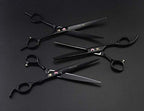 7" Dog Grooming Scissors Set with Rhinestone Accent (Black Painting)