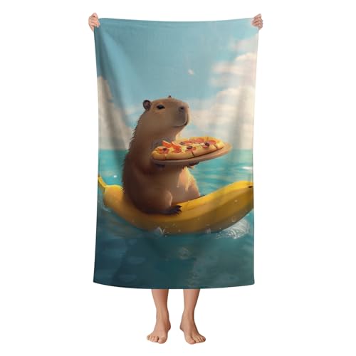 Cute Capybara Beach Towel (Capybara)