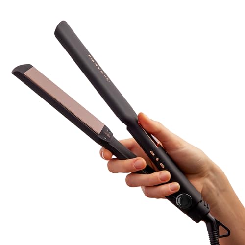 Flat Iron Hair Straightener (Black - Rose Gold / 1.75 Inch)