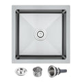 15×15 Inch Undermount Kitchen Bar Sink (L 15"×W 15"×H 8" / Brushed)